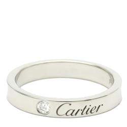 Pre Owned Cartier C De Cartier Platinum Diamond Ring EU 49