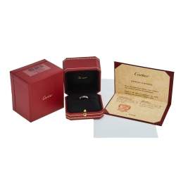 مملوكة مسبقًا خاتم الزواج كارتييه لوف ذهب أبيض عيار 18 رفيع مقاس 54