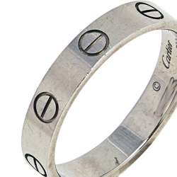 مملوكة مسبقًا خاتم الزواج كارتييه لوف ذهب أبيض عيار 18 رفيع مقاس 54