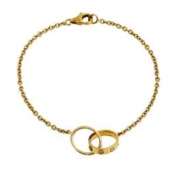 Pre Owned Cartier Love Interlocking Loops 18k Yellow Gold Link Bracelet