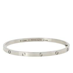 Pre Owned Cartier Love 18k White Gold Small Model Bracelet 17