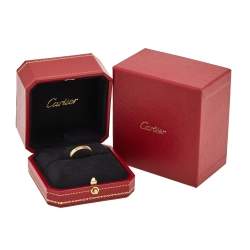 Pre Owned Cartier Love 18k Yellow Gold Narrow Wedding Band Ring Size 54