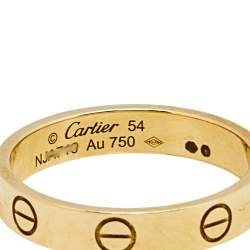 Pre Owned Cartier Love 18k Yellow Gold Narrow Wedding Band Ring Size 54