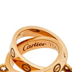 مملوكة مسبقًا قلادة كارتييه لوف ذهب وردي عيار 18 بحلقتين متداخلتين 