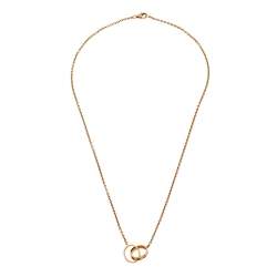 مملوكة مسبقًا قلادة كارتييه لوف ذهب وردي عيار 18 بحلقتين متداخلتين 