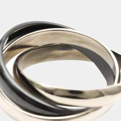 Pre Owned Cartier Trinity 18K White Gold Ceramic Ring EU 55