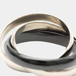 Pre Owned Cartier Trinity 18K White Gold Ceramic Ring EU 55