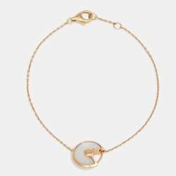 Pre Owned سوار كارتييه أموليت دو كارتييه ألماس وذهب أصفر عيار 18 صدف مقاس صغير جداً - اكس سمول