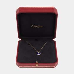 Pre Owned قلادة كارتييه أمول يت دو كارتييه الماس اللازورد ذهب أصفر عيار 18 موديل مقاس صغير جدًا - إكس سمول