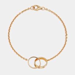 Pre Owned Cartier Love Interlocking Loops 18k Yellow Gold Link Bracelet