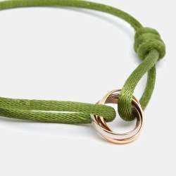 Pre Owned Cartier Trinity 18K Three Tone Gold Adjustable Cord Bracelet