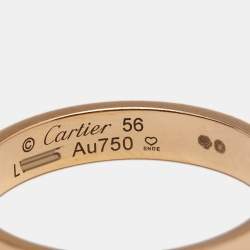  Cartier Love 18K Yellow Gold Narrow Wedding Band Ring Size 56