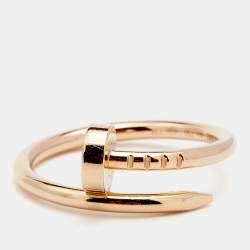 Pre Owned Cartier Juste Un Clou 18k Rose Gold Small Band Ring Size 49