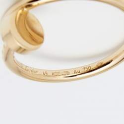 Pre Owned Cartier Juste Un Clou 18k Yellow Gold Ring Size 49