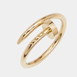 Pre Owned Cartier Juste Un Clou 18k Yellow Gold Ring Size 49