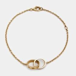 Pre Owned Cartier Love Interlocking Loop 18K Yellow Gold Bracelet