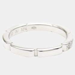 مملوكة مسبقًا Cartier Maillon Panthere Wedding Band 18K White Gold Diamond Ring EU 53