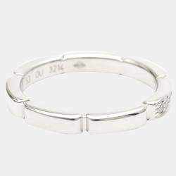 مملوكة مسبقًا Cartier Maillon Panthere Wedding Band 18K White Gold Diamond Ring EU 53