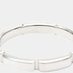 مملوكة مسبقًا Cartier Maillon Panthere Wedding Band 18K White Gold Diamond Ring EU 53
