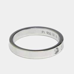 Pre Owned Cartier C De Cartier 1 Diamond Platinum Band Ring Size 51