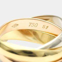 مملوكة مسبقًا Cartier Les Must De Cartier 18K Trinity Yellow Rose and White Gold Ring EU 51