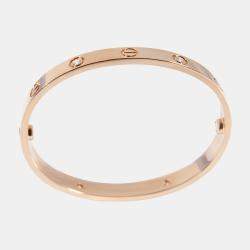 Pre Owned Cartier Love 18K Rose Gold Diamond Bracelet 16