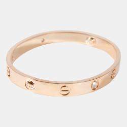 Pre Owned Cartier Love 18K Rose Gold Diamond Bracelet 16