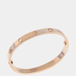 Pre Owned Cartier Love 18K Rose Gold Diamond Bracelet 16