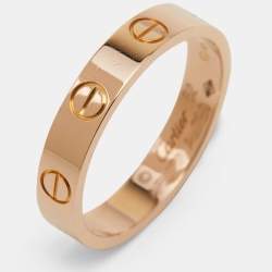 مملوكة مسبقًا خاتم زفاف كارتييه لوف ذهب وردي عيار 18 رفيع مقاس 52