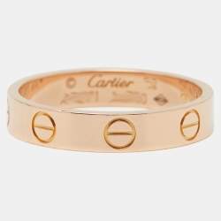 مملوكة مسبقًا خاتم زفاف كارتييه لوف ذهب وردي عيار 18 رفيع مقاس 52
