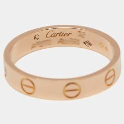 مملوكة مسبقًا خاتم زفاف كارتييه لوف ذهب وردي عيار 18 رفيع مقاس 52