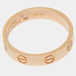 مملوكة مسبقًا خاتم زفاف كارتييه لوف ذهب وردي عيار 18 رفيع مقاس 52