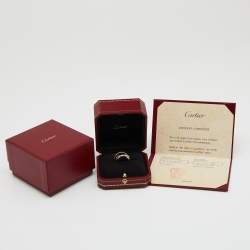 Pre Owned Cartier Trinity Classic 18k Three Tone Gold Rolling Ring Size 53