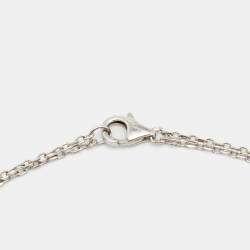 Pre Owned Cartier Love Diamonds 18k Two Tone Gold 3 Loop Double Chain Necklace