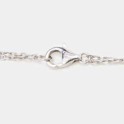 Pre Owned قلادة كارتييه لوف ألماس ذهب ثنائي اللون عيار 18 ثلاث حلقات بسلسلة مزدوجة