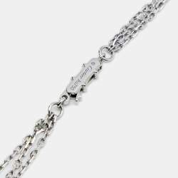 Pre Owned قلادة كارتييه ترينيتي الماس سيراميك أسود وذهب أبيض عيار 18 