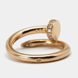 Pre Owned Cartier Juste Un Clou Diamonds 18k Rose Gold Ring Size 54