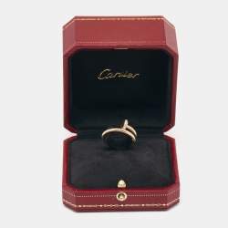 Pre Owned Cartier Juste Un Clou Diamonds 18k Rose Gold Ring Size 54
