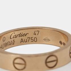 Pre Owned Cartier Love 18K Rose Gold Narrow Wedding Band Ring Size 47