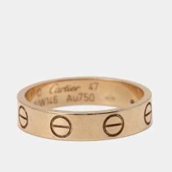  Cartier Love 18K Rose Gold Narrow Wedding Band Ring Size 47