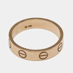 Pre Owned Cartier Love 18K Rose Gold Narrow Wedding Band Ring Size 47