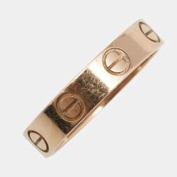 Pre Owned Cartier Love 18K Rose Gold Narrow Wedding Band Ring Size 47