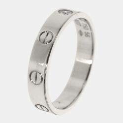 مملوكة مسبقًا Cartier Love 18K White Gold Diamond Ring EU 56