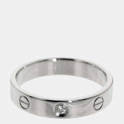 مملوكة مسبقًا Cartier Love 18K White Gold Diamond Ring EU 56