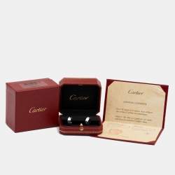 Pre Owned Cartier Love 2 Diamond 18K White Gold Hoop Earrings