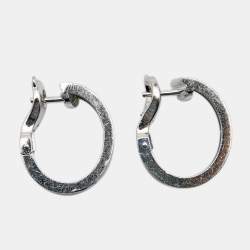 Pre Owned Cartier Love 2 Diamond 18K White Gold Hoop Earrings