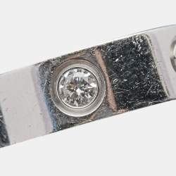 Pre Owned Cartier Love 2 Diamond 18K White Gold Hoop Earrings