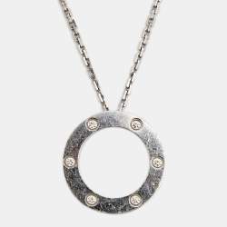 Pre Owned قلادة كارتييه لوف دلاية 6 ألماسات وذهب أبيض عيار 18