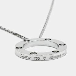 Pre Owned قلادة كارتييه لوف دلاية 6 ألماسات وذهب أبيض عيار 18