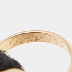 Pre Owned سوار كارتييه ترينيتي ذهب ثلاثي اللون عيار 18 وحبل أسود قابل للضبط 